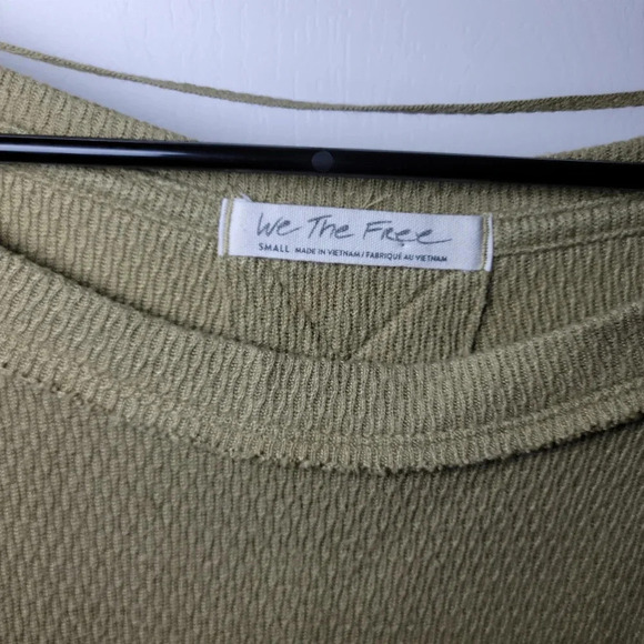 Free People Green Thermal Long Sleeve | We The Free Sweater | Size S - Picture 4 of 7